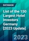 List of the 150 Largest Hotel Investors Germany [2023 Update] - Product Thumbnail Image
